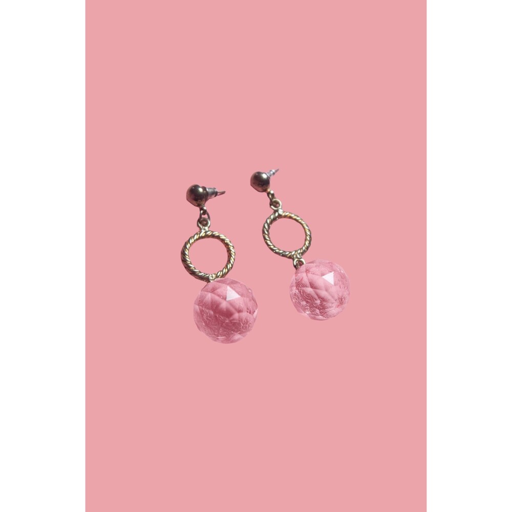 1970s-1980s Pink LUCITE DANGLE DROP Earrings